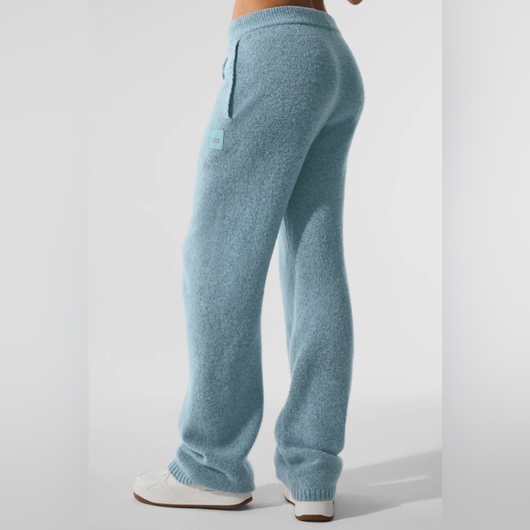 ALO New Class Cashmere Straight Leg Sweat in Celestial Blue Granite Heather - S - Picture 3 of 8